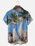 Moisture-wicking Palm Tree Ostrich Chest Pocket Hawaiian Shirt