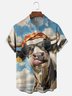 Moisture-wicking Cow Chest Pocket Casual Shirt