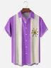 Hardaddy Mid Century Geometric Patterns Chest Pocket Short Sleeve Bowling Shirt