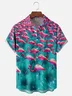 Moisture Wicking Flamingo Chest Pocket Hawaiian Shirt