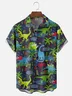 Moisture Wicking Plants Dinosaur Chest Pocket Hawaiian Shirt