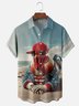 Moisture Wicking Funny Chicken Chest Pocket Hawaiian Shirt
