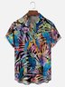 Moisture Wicking Tropical Plants Parrot Chest Pocket Hawaiian Shirt