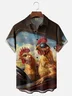 Moisture Wicking Funny Chicken Chest Pocket Hawaiian Shirt