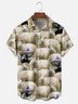 Moisture Wicking Black and White Sheep Chest Pocket Hawaiian Shirt