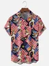 Moisture Wicking USA Flag Girl Chest Pocket Hawaii Shirt