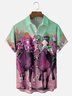 Men's Kentucky Derby Attire Moisture-Wicking Horse Racing Print Shirt