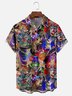 Moisture Wicking Music Guitar Cat Party Chest Pocket Hawaiian Shirt