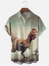 Moisture Wicking Funny Dinosaur Chicken Chest Pocket Hawaiian Shirt