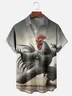 Moisture Wicking Kung Fu Chicken Chest Pocket Hawaiian Shirt
