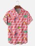 Moisture Wicking Geometric Cat Chest Pocket Hawaiian Shirt