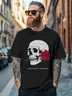 Men's Rock Punk Skull Rose Fitted T-shirts