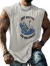 Mens Crewneck Tank Tops Halloween Skull Beach Sleeveless Shirt