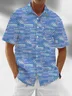 Moisture Wicking Ombre Print Chest Pocket Hawaiian Shirt