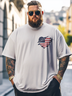Big Size Men's American Flag Art Independence Day Loose Fit T-shirt