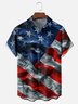 Moisture-wicking American Flag Chest Pocket Casual Shirt