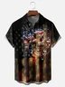 Moisture-wicking American Flag Chest Pocket Casual Shirt