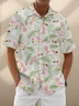 Moisture Wicking Tropical Plants Toucan Chest Pocket Hawaiian Shirt