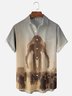 Moisture-wicking Burning Man Festival Black Rock Desert Chest Pocket Hawaiian Shirt