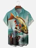 Moisture-wicking Fishing Chest Pocket Hawaiian Shirt