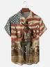 Moisture-wicking American Flag Western Cowboy Chest Pocket National Patriotic Shirt