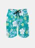 Men's Swim Trunks Hawaiian Tropical Floral Beach Shorts with Pockets