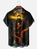 Moisture-wicking Giant Octopus Lighthouse Chest Pocket Casual Shirt