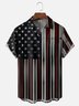 Moisture-wicking American Flag Independence Day Metallic Chest Pocket Casual Shirt