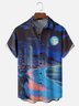Hardaddy X Artist Clayziq Moisture-wicking Beach Building Scenery Chest Pocket Hawaiian Shirt