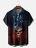 Moisture Wicking American Flag Chest Pocket Hawaiian Shirt
