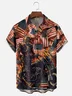 Moisture-wicking American Flag Motorcycle Chest Pocket Casual Shirt