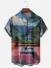 Hardaddy X Artist Clayziq Moisture-wicking Mountain Building Scenery Chest Pocket Hawaiian Shirt