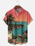 Hardaddy X Artist Clayziq Moisture-wicking Beach Building Scenery Chest Pocket Hawaiian Shirt