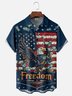 Moisture-wicking American Flag Eagle Chest Pocket Casual Shirt