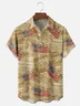 Moisture Wicking Independence Day American Flag Chest Pocket Hawaiian Shirt