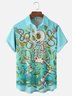 Hardaddy X Artist Woulstain Creado Moisture-wicking Plant Vines Fun Skeleton Chest Pocket Casual Shirt