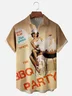 Moisture-wicking BBQ Party Girl Chest Pocket Hawaiian Shirt