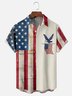 Moisture-wicking American Flag Independence Day Chest Pocket Casual Shirt