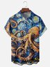 Moisture-wicking Octopus Chest Pocket Hawaiian Shirt