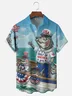 Moisture Wicking American Gulf Fishing Chest Pocket Hawaiian Shirt