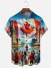 Moisture-wicking Canada Day Canadian Flag Chest Pocket Casual Shirt