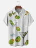 Moisture-wicking Fun Cocktail Art Chest Pocket Hawaiian Shirt