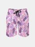 Men's Swim Trunks Hawaiian Tropical Palm Tree Pineapple Beach Shorts with Pockets