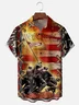 Moisture Wicking American Flag Chest Pocket Hawaiian Shirt