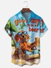 Moisture Wicking Beer Holiday Dog Chest Pocket Hawaiian Shirt