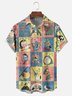 Moisture-wicking Vintage Japanese Painting Chest Pocket Casual Shirt