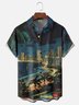 Hardaddy X Artist Clayziq Moisture-wicking Beach Building Scenery Chest Pocket Hawaiian Shirt