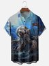 Moisture-wicking Octopus Chest Pocket Hawaiian Shirt