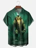 Moisture-wicking Vintage Diver and Octopus Chest Pocket Hawaiian Shirt