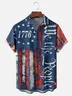 Tall Size Moisture Wicking 1776 Declaration of Independence 4th of July Chest Pocket Hawaiian Shirt